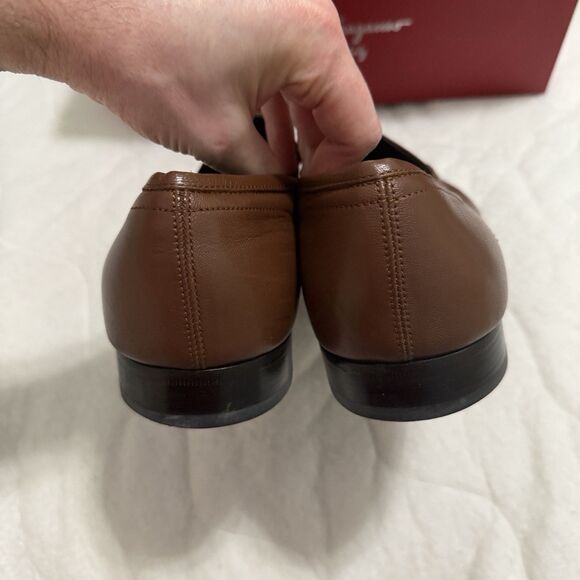 Salvatore Ferragamo Penny Loafer Men’s Brown Leather Size 8 EE
